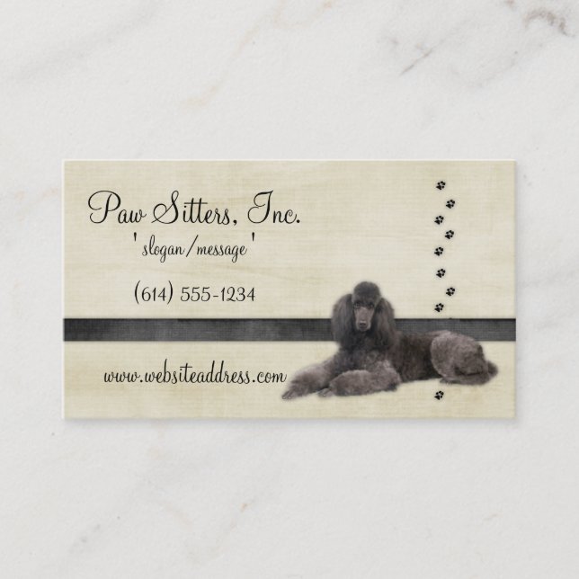 Dog Business Card :: Standard Poodle (Front)