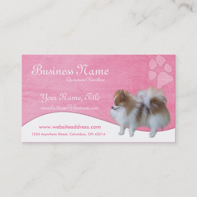 Dog Business Cards :: Pomeranian (Front)
