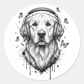 Dog Business Classic Round Sticker