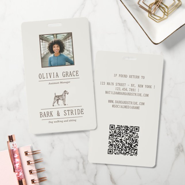 Dog Business Custom Name Badge Personalized (Office)