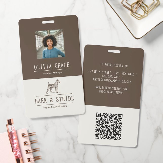 Dog Business Custom Name Badge Personalized (Office)