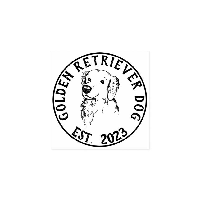 Dog Business Puppy Golden retriever Rubber Stamp (Imprint)