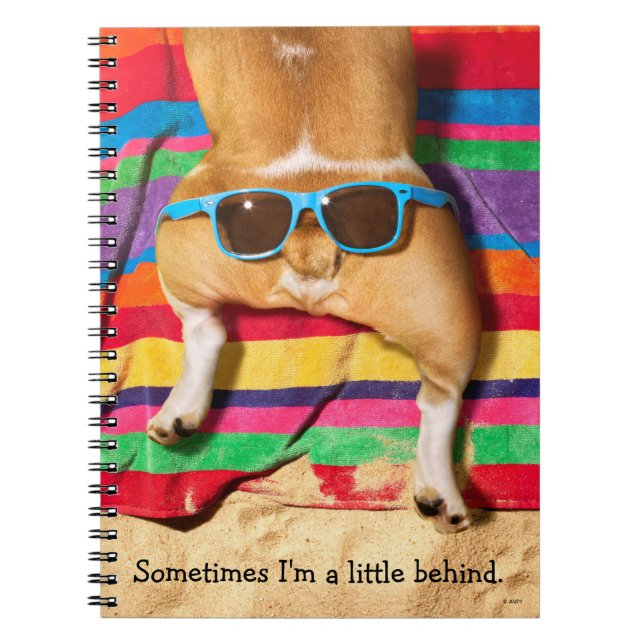 Dog Butt With Sunglasses Notebook (Front)