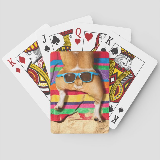 Dog Butt With Sunglasses Playing Cards (Back)