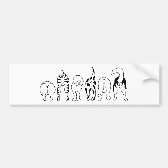Dog Butts Bumper Sticker (Front)