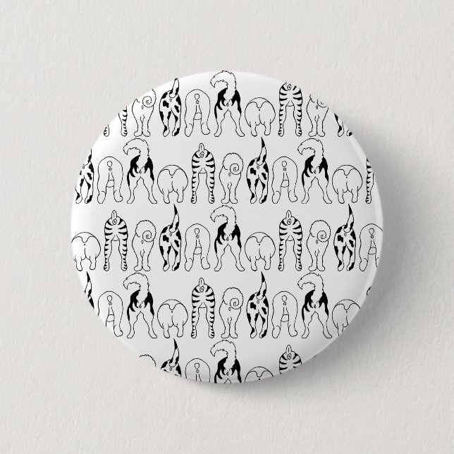 Dog Butts Pattern 2 Inch Round Button (Front)