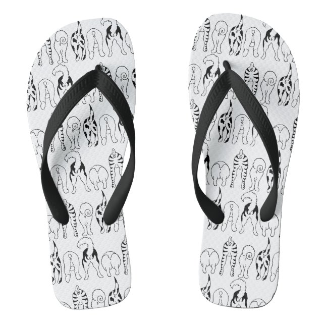 Dog Butts Pattern Flip Flops (Footbed)