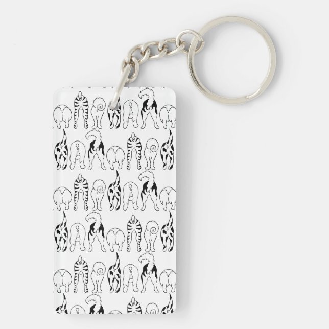 Dog Butts Pattern Keychain (Back)