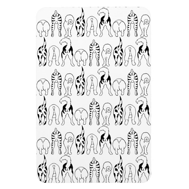 Dog Butts Pattern Magnet (Vertical)