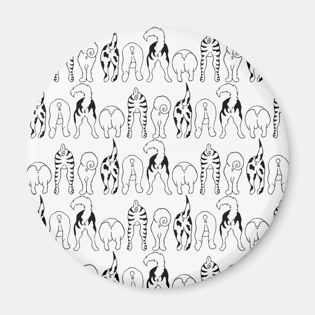 Dog Butts Pattern Magnet (Front)