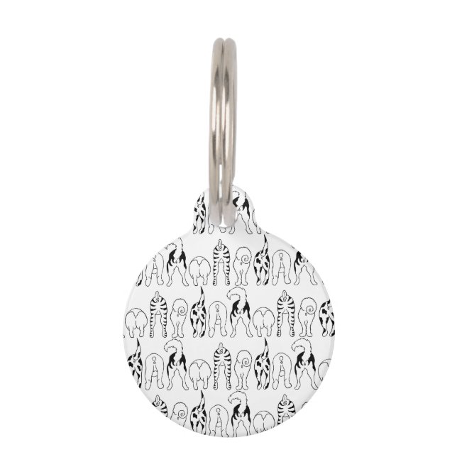 Dog Butts Pattern Pet Tag (Front)