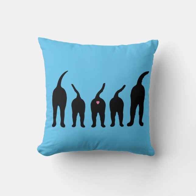 Dog Butts Silhouette Throw Pillow (Front)