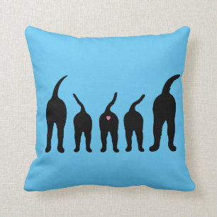 Dog Butts Silhouette Throw Pillow