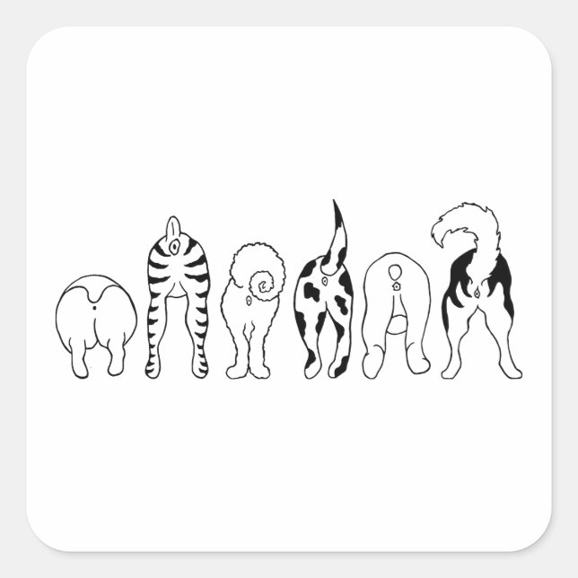 Dog Butts - Square Sticker (Front)