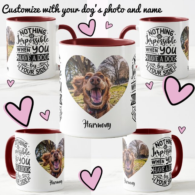 Dog by your Side custom personalized name photo Mug (custom photo mug dog name)