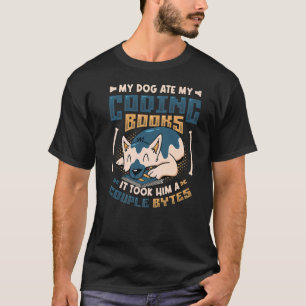 Dog Bytes Code Computer Joke Programming 2 T-Shirt