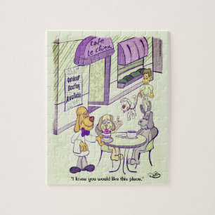Dog Cafe Funny 8 x 10 Jigsaw Puzzle