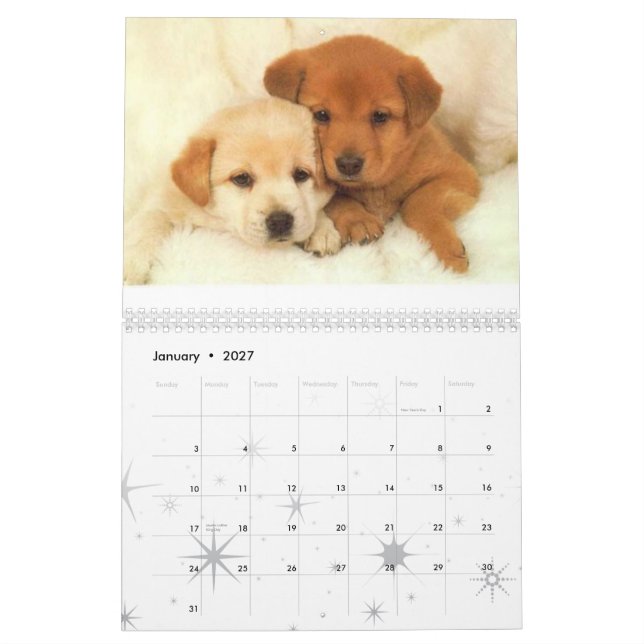Dog calander calendar (Jan 2027)