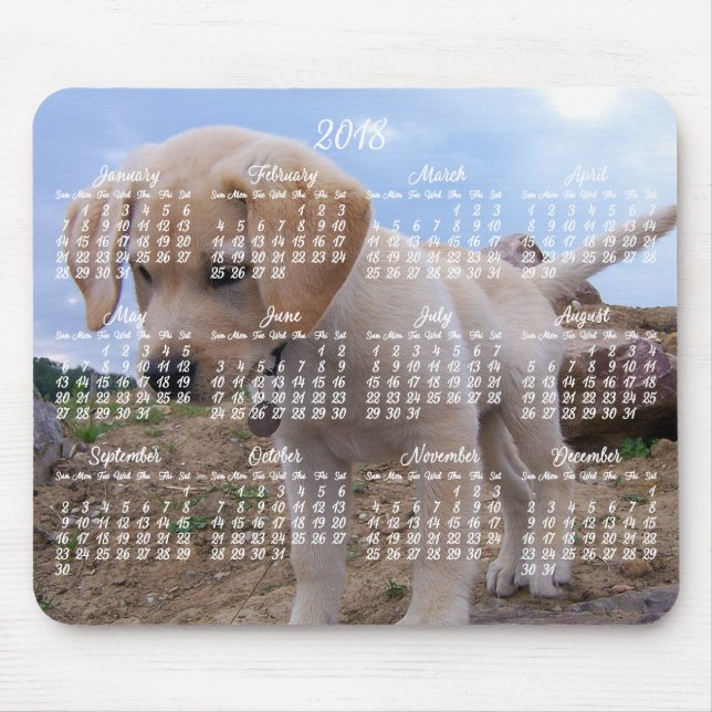 Dog Calendar 2018 Personalized Mouse Pad (Front)
