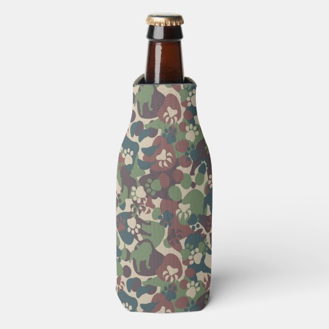 Dog Camouflage Pattern Bottle Cooler (Bottle Front)