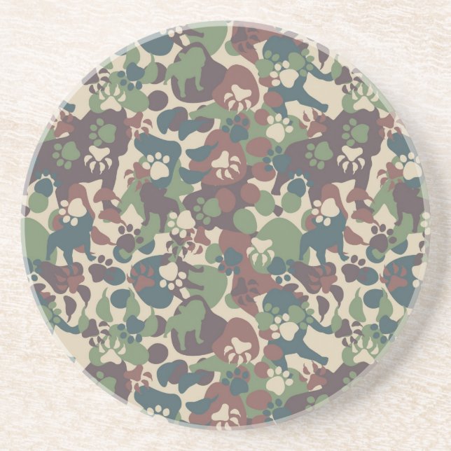 Dog Camouflage Pattern Coaster (Front)