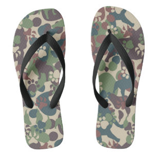 Dog Camouflage Pattern Flip Flops
