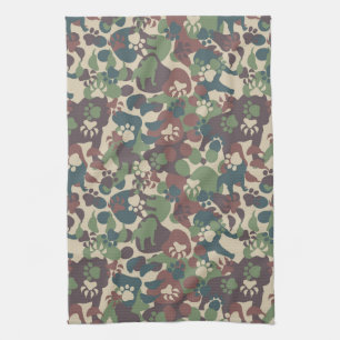 Dog Camouflage Pattern Kitchen Towel
