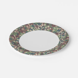 Dog Camouflage Pattern Paper Plate