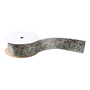 Dog Camouflage Pattern Satin Ribbon