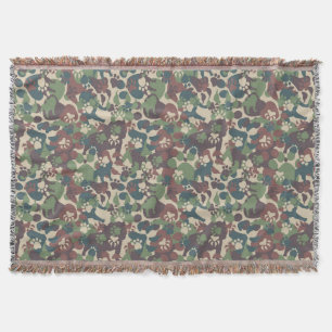Dog Camouflage Pattern Throw Blanket