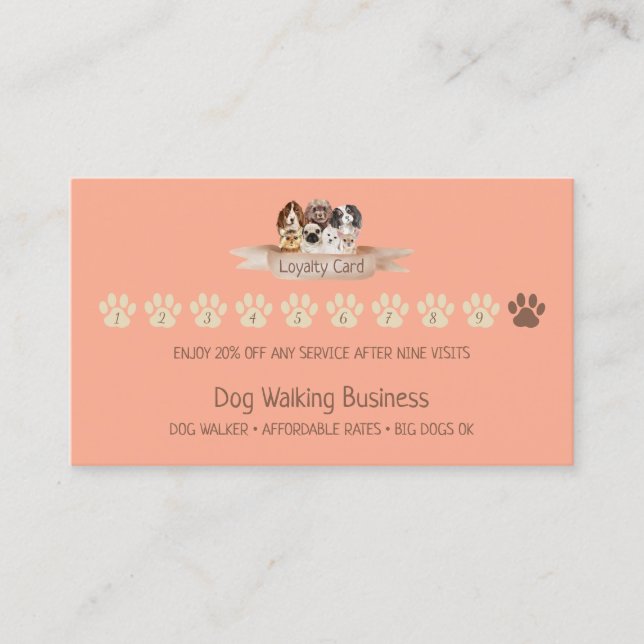 Dog Care Package Tracking Card (Front)