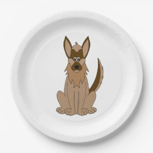 Dog Cartoon Amazing German Shepherd Paper Plate