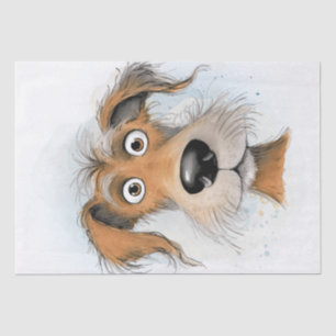 Dog Cartoon Funny Personalize Your Own Tissue Paper