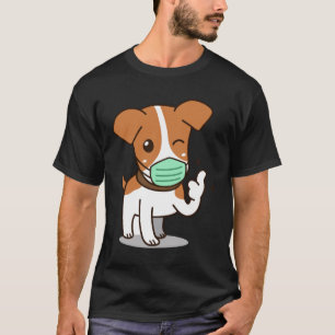 Dog cartoon wearing mask T-Shirt