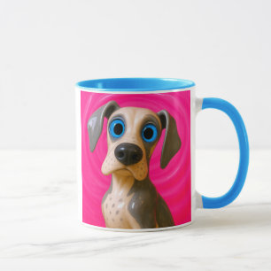 Dog Cartoon Yeux Bleus Mug