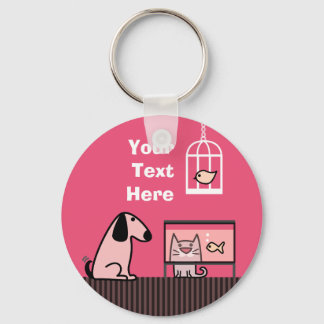 Dog Cat and Aquarium keyring