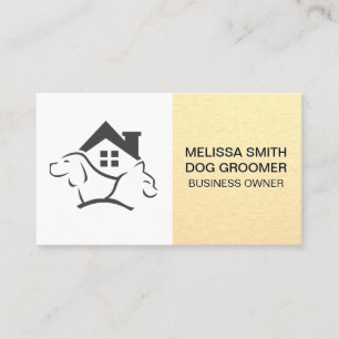Dog Cat Animal Sleek Metallic Appointment Card