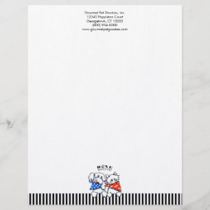 Dog Cat Bone Appetit! Gourmet Pet Business Stripes Letterhead