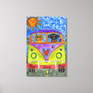 Dog & Cat Canvas 24"x 36" Print