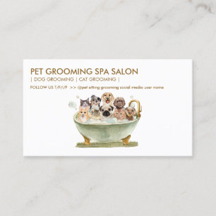 Dog Cat Flea Bath Service Business Card