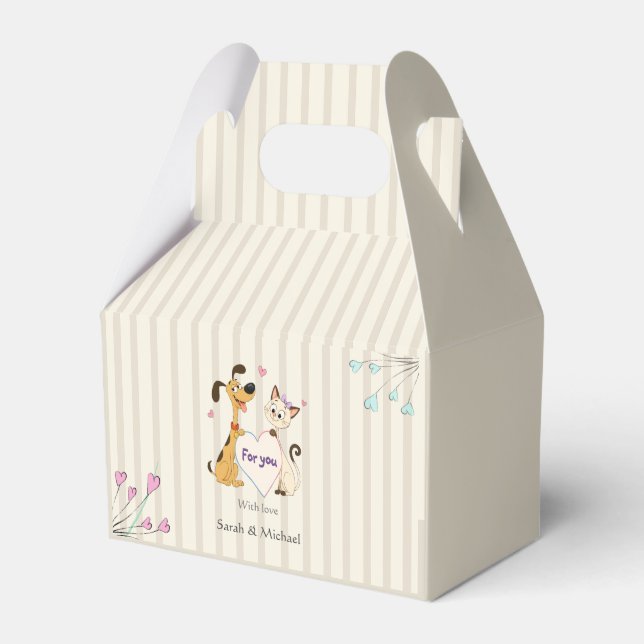  Dog & Cat Gender Reveal   Favor Box (Front Side)