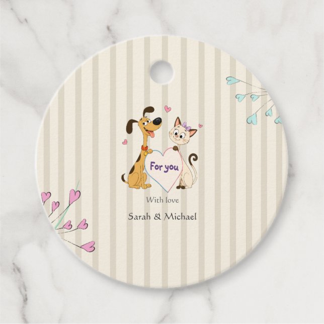  Dog & Cat Gender Reveal   Favour Tags (Front)