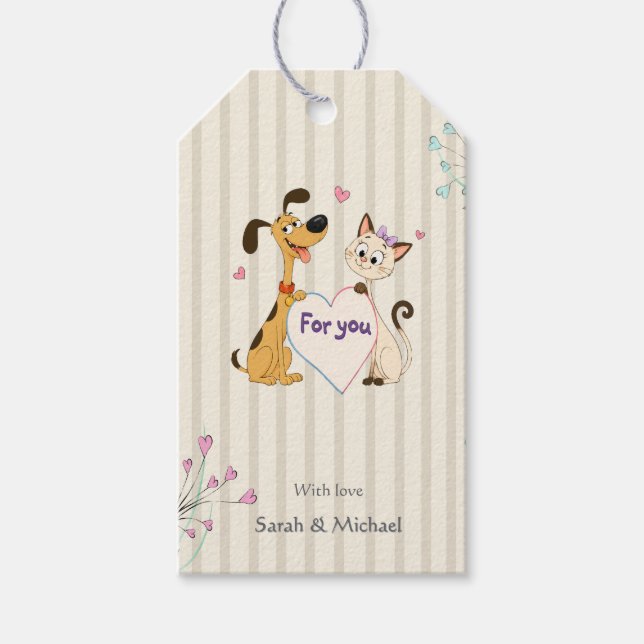  Dog & Cat Gender Reveal   Gift Tags (Front)