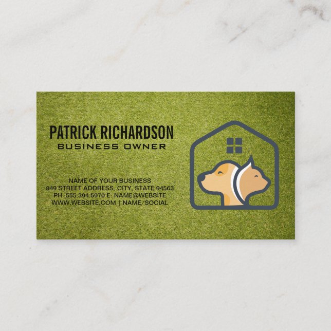 Dog Cat Home Logo | Turf Business Card (Front)