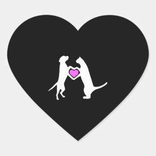 Dog Cat Love Heart Sticker