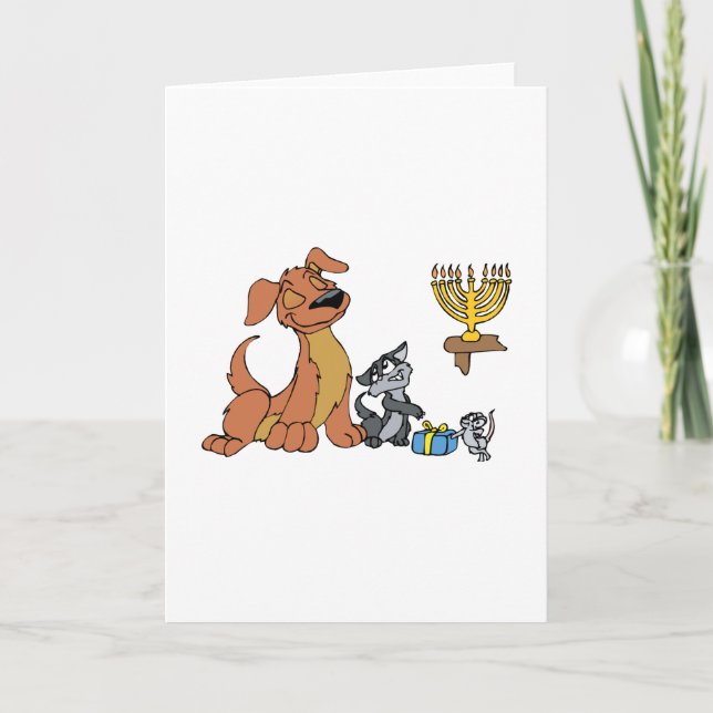 Dog cat mouse holiday card (Front)
