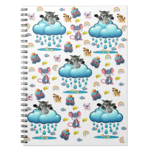 Dog Cat Mouse Rainbow Fish Spiral Notebook 