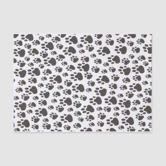 Dog Cat Paw print Animal lover Cute Tissue Paper (Front)