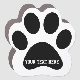Dog Cat Paw Print Personalized Car Magnet