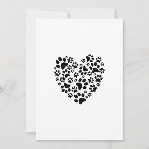 Dog Cat Paw Prints Heart Valentine's Day Love Holiday Card
